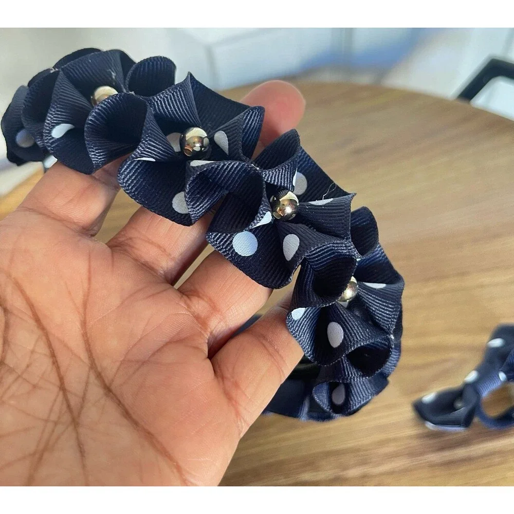 New Headband & band with decorative flowers set for girls